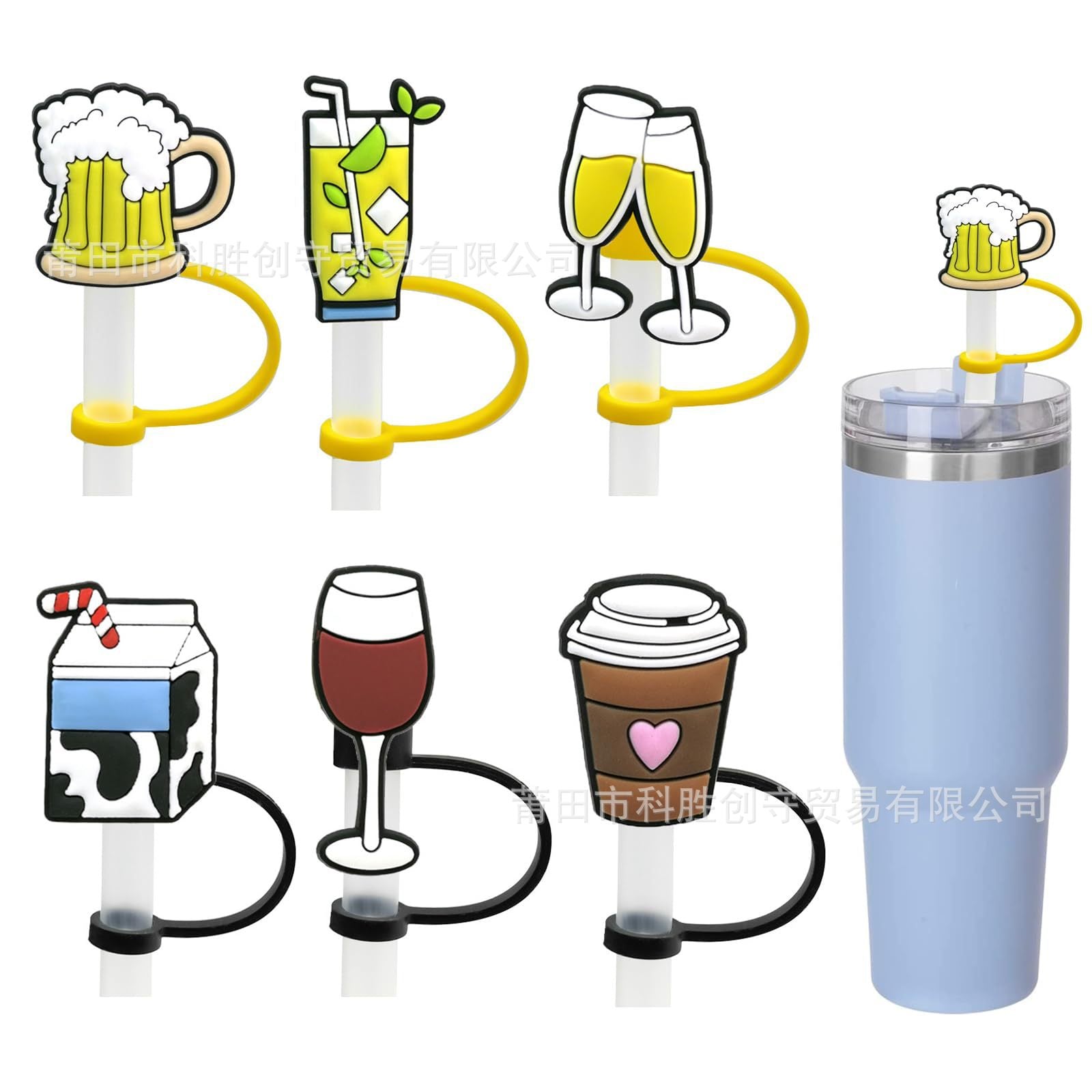Wholesale 5pcs/pack Cartoon straw cover Creative straw cap